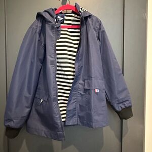 OshKosh B'gosh Navy Blue Raincoat with Striped Lining